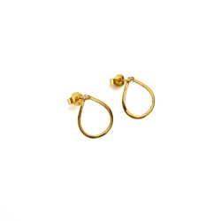 Gold 14k stud Earrings with brown Diamonds